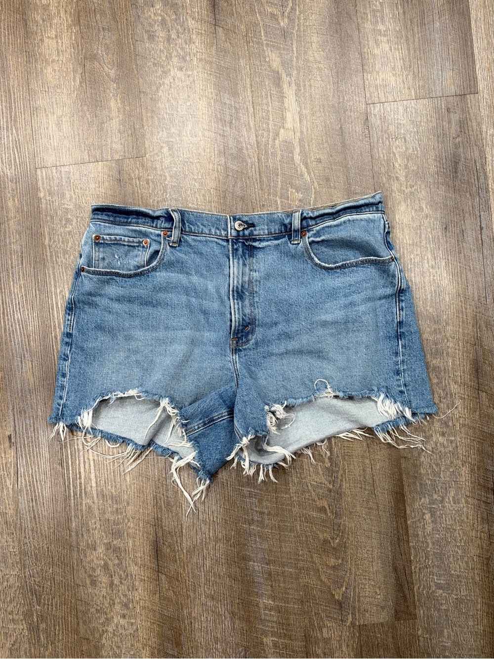 Abercrombie & Fitch Light Blue Distressed Denim Cutoff Shorts